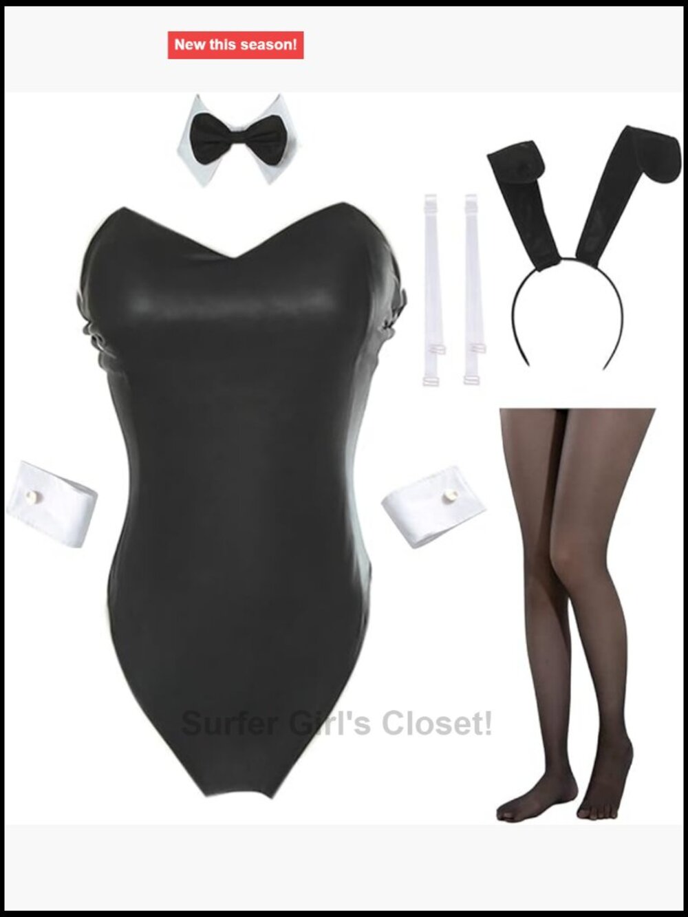 Women's Anime Bunny Costume Bodysuit 7-Piece Cosplay Set Adult